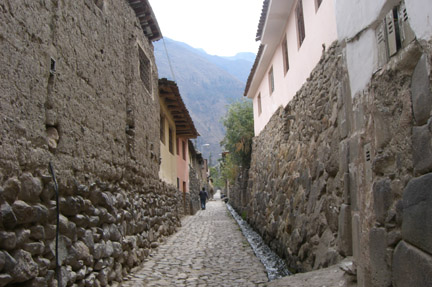 You can see where houses were built using parts of the original walls.