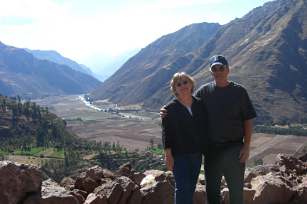 Kathy and Bruce above the Sacred Valley of the Urubamba River