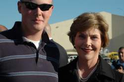 Grandson Bryan with Mrs. Bush.