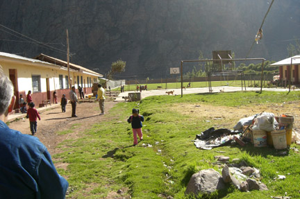 Elementary school outside Urubamba. Some of the children walk several miles to school.