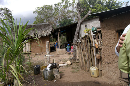 This is the back of the house. It looks rather derelict, but the small rooms inside were very clean and well kept.