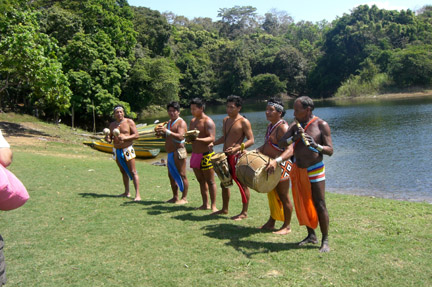 Welcoming committee at the village.